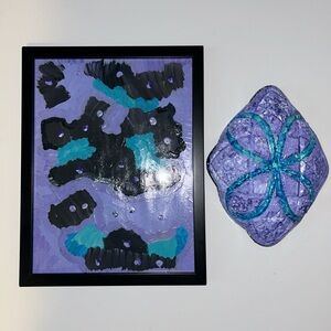 Wall Art & Catch all tray/ Ash tray !Painted both items (: